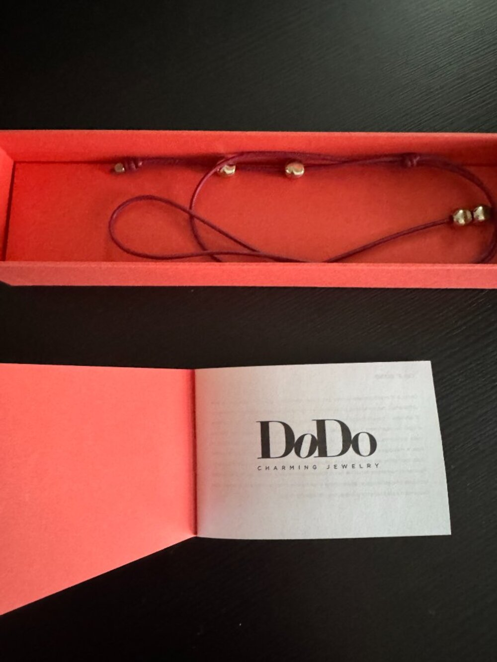 DoDo - Pepita Lariat Neckless, Sterling Silver + Burgundy Cotton Cord - Picture 12 of 12